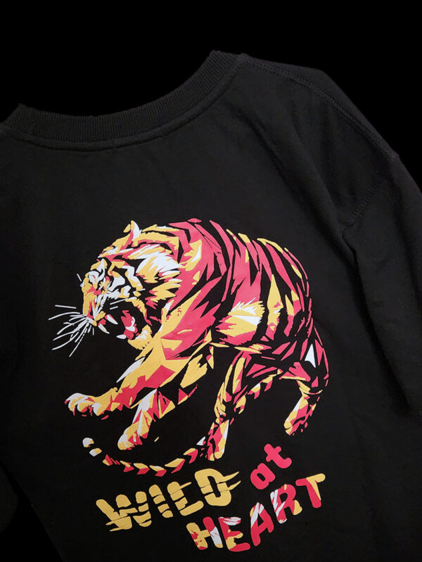 Tiger Graphic Puff Print Black T-Shirt